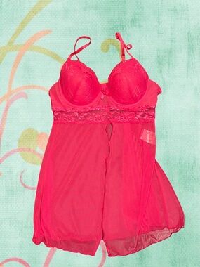Hot Pink Lace Babydoll Chemise Nightwear 🎀